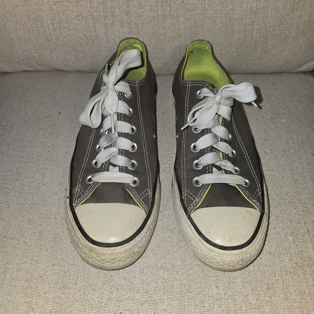 Converse Allstar Gray and Lime Sneakers